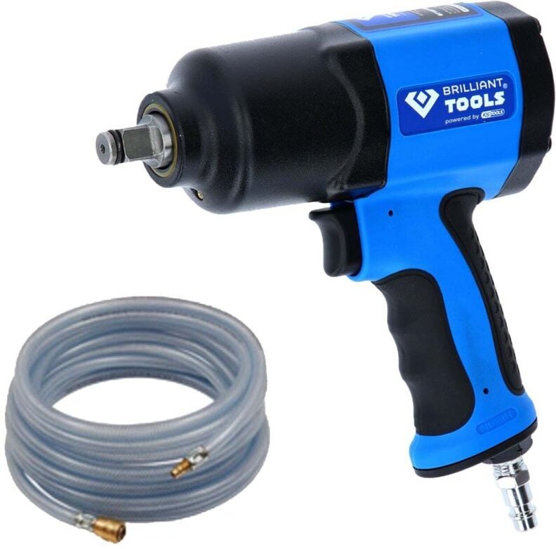 Brilliant Tools - Druckluft-Schlagschrauber 1/2" 1.450 Nm inkl. PVC-Gewebeschlauch