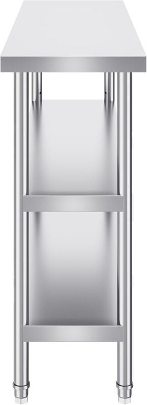14 x 48 x 34 Zoll Edelstahl-Lebensmittelzubereitungstisch, gewerblicher Küchenarbeitstisch, mit 2 verstellbaren Unterreg...