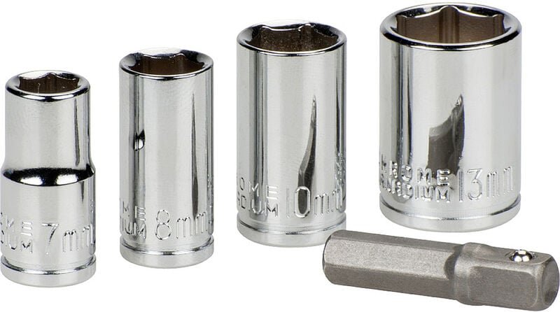 KWB - 105000 Steckschlüsseleinsatz 7 mm, 8 mm, 10 mm, 13 mm Antrieb 1/4' (6.3 mm) 5 St.