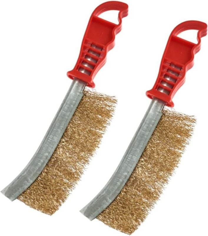 Drahtbürsten-Set, 2-teiliges Drahtbürsten-Handrostbürste, Hartdrahtbürste, Messingdrahtbürsten-Set zum Reinigen von Schw...