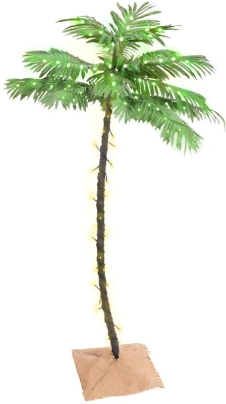 Künstliche Palme mit 88 LEDs Warmweiß 150 cm Vidaxl
