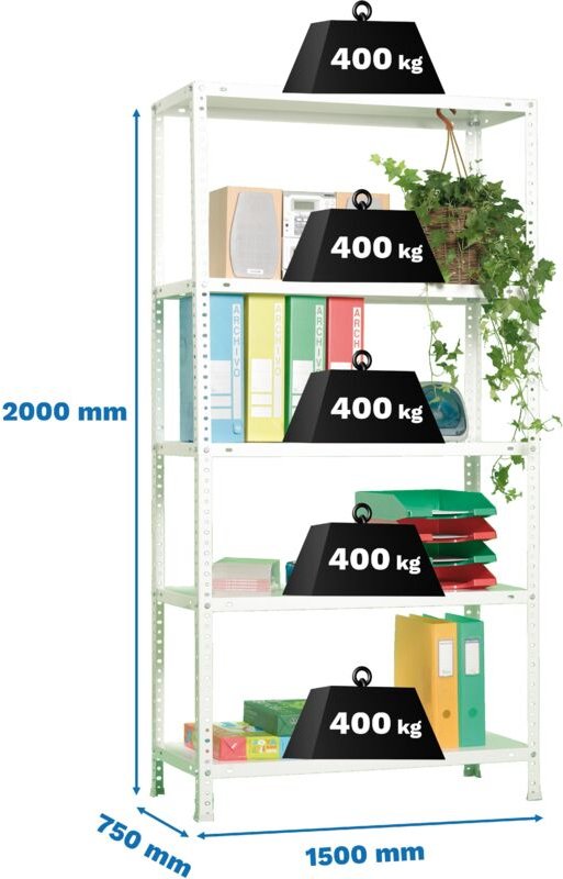 Simonrack Kit Ecoforte Metallregal Blau und Orange