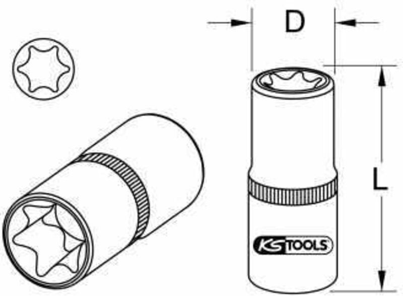 1/2' Torx-E-Stecknuss für Mercedes, extra kurz