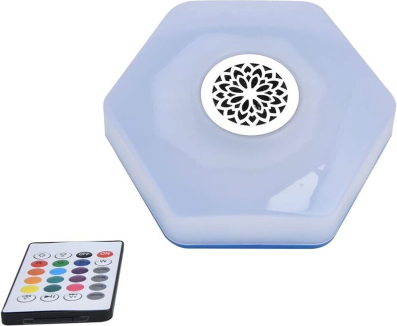 Trade Shop Traesio - Trade Shop - E27 led bluetooth licht lautsprecher fliegende scheibenform bunte rgbw fernbedienung -