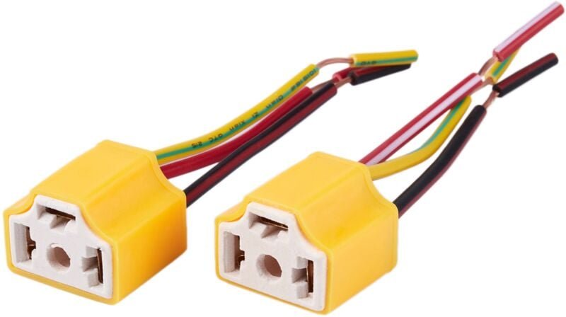 Tlily - r) 2 Stueck H4 9003 HB2 Weibliche Keramik Kabelbaum Scheinwerfer Sockel Stecker