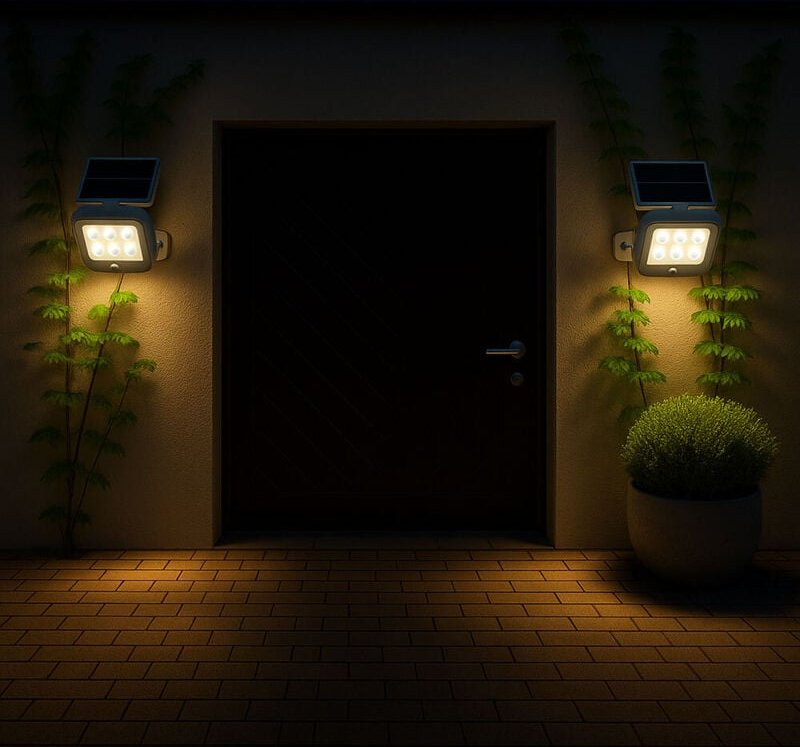 Etc-shop - Solarlampen für Außen mit Bewegungsmelder led Solar Wandleuchte, 2er Set