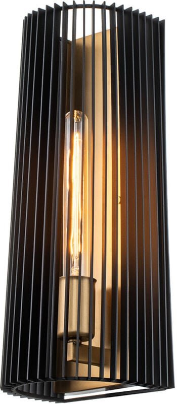 Kichler Linara Wandleuchte Schwarz & Naturmessing - Elstead