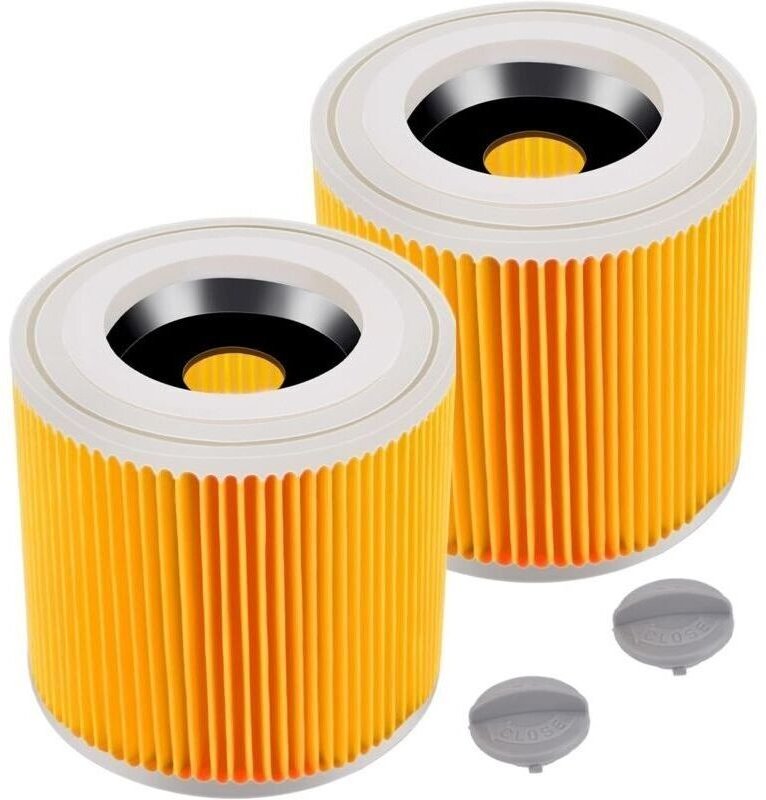 2er-Pack Patronenfilter für Kärcher WD3 Premium, WD2, WD3, WD3P, MV2, MV3 – Ersatz-Staubsaugerfilter für Kärcher 6.414-5...