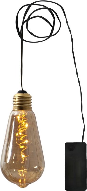 Star - Trading led Hängeleuchte ,Glow', Batterien und Timer, Leuchtdraht, bernstein, 13cm