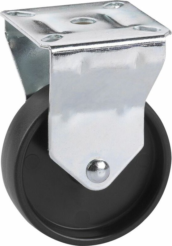Dörner+helmer - Bockrolle mit Kunststoff Rad ø 70 mm, Transportrolle Tragkraft 60 kg verzinkt