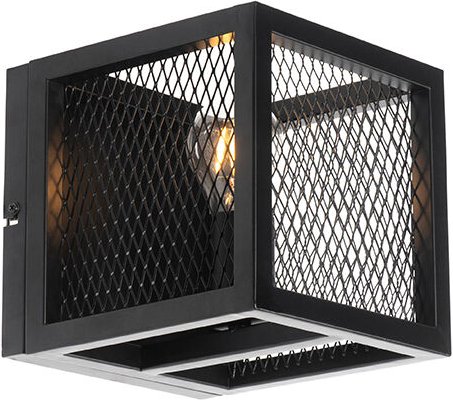 Industrielle Wandlampe schwarz - Cage Mesh