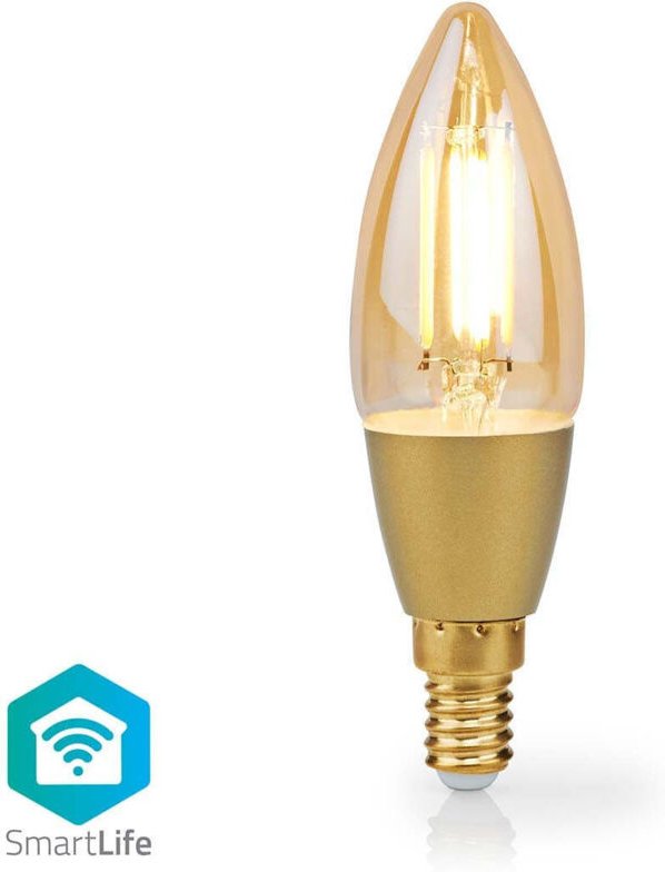 Nedis - Smartlife led vintage lampa wi fi e14 470 lm 49 w varm vit 1800 - 3000 k glas android ios ljus 1 st