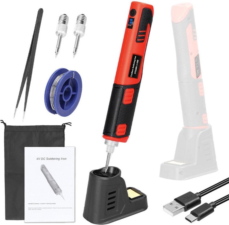 lyshtar 8 W 2000 mAh kabelloses Zinn-Lötkolben-Set, tragbar, schnelles Aufheizen auf max. 450 °C, hohe Kapazität, über U...