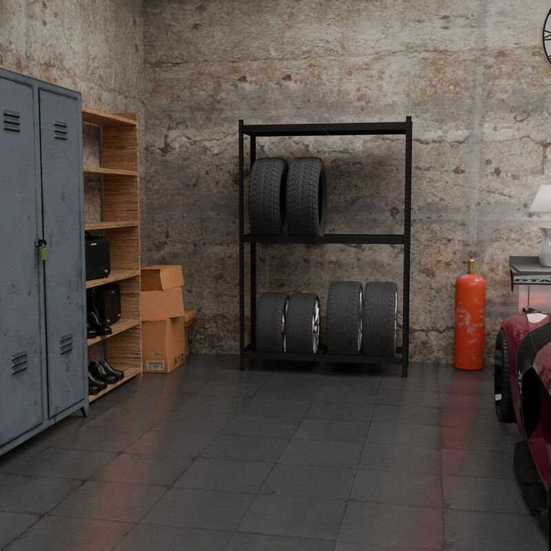 Reifenregal fur 8 reifen verstellbare stahlablagen