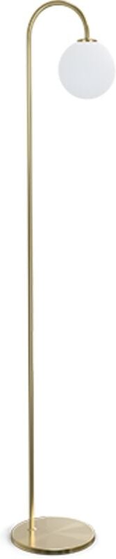 Ballon Stehlampe Messing, Opalglas, Dimmer am Kabel 1x G9