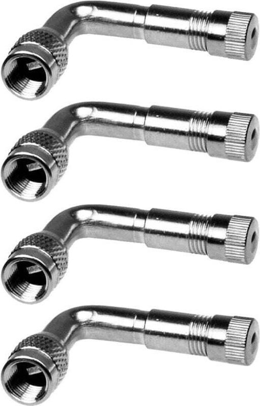 Adattatore di prolunga per valvola pneumatico professionale da 4 pezzi, asta di prolunga per valvola pneumatico a 90 gra...