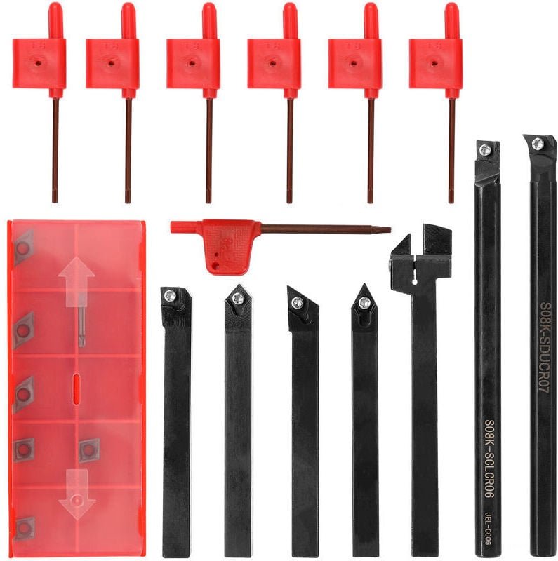 7 Stück Drehwerkzeug-Spannzangenschlüssel mit Einsatz für CNC-Drehmaschinen-Werkzeughalter – 8 mm