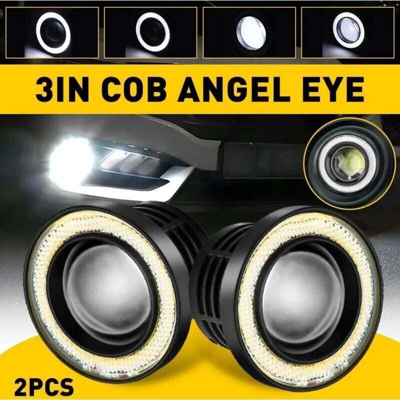 Auto Angel Eye Nebelscheinwerfer, 3 Zoll led Angel Eyes Auto Nebelscheinwerfer Hohe Helligkeit IP65 Wasserdicht dc 12 v ...