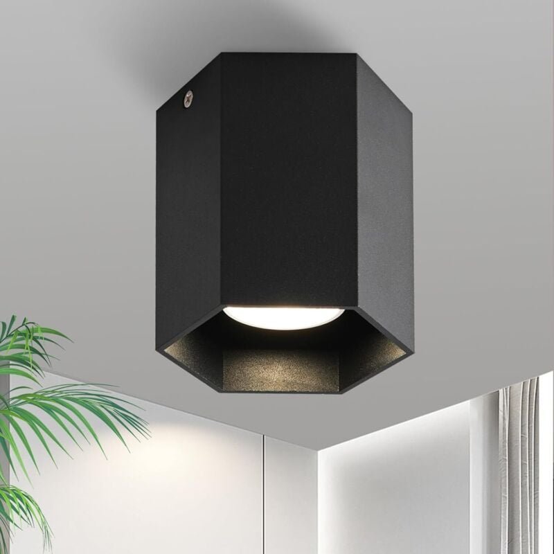 Thumbnail - GBLY Deckenspots Aufbauspot Schwarz Aufbaustrahler - Spots Deckenleuchte Aufputz mit GU10 Fassung Deckenstrahler klein D...