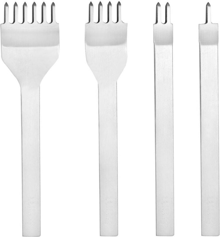 4-teiliges Lederhandwerkswerkzeug-Set mit 1/2/4/6 Zähnen für Leder, Diamant-Schnürsenkel-Nähwerkzeug (4 mm)