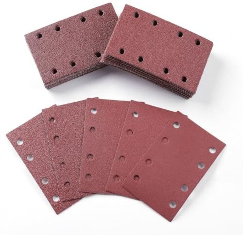 50 Stück Schleifpapier, 80 x 133 mm Schleifblätter, Körnung 40/60/80/120/240, Schleifpapier zum Polieren und Entrosten m...