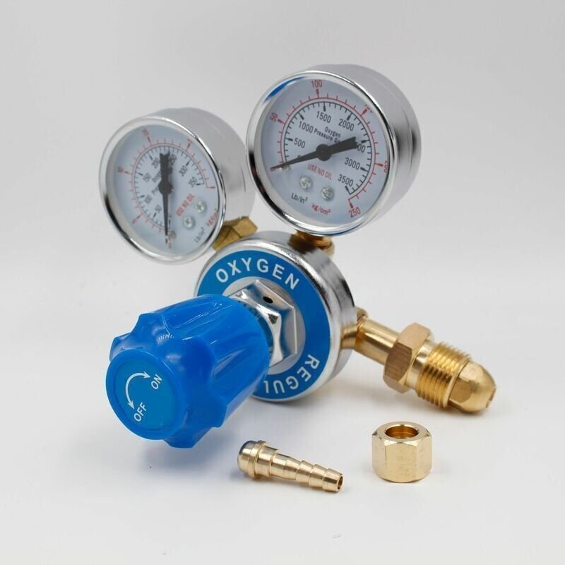 Mittelgroßer Messing-Druckregler, Sauerstoff-Druckregler aus Messing, G5/8-Gewinde, 0-2,5/0-25 (MPa)