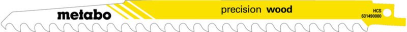 5 Säbelsägeblätter 'precision wood' 240 x 1,5 mm, hcs, 8,5 mm/ 3 tpi 5 Stk - Metabo