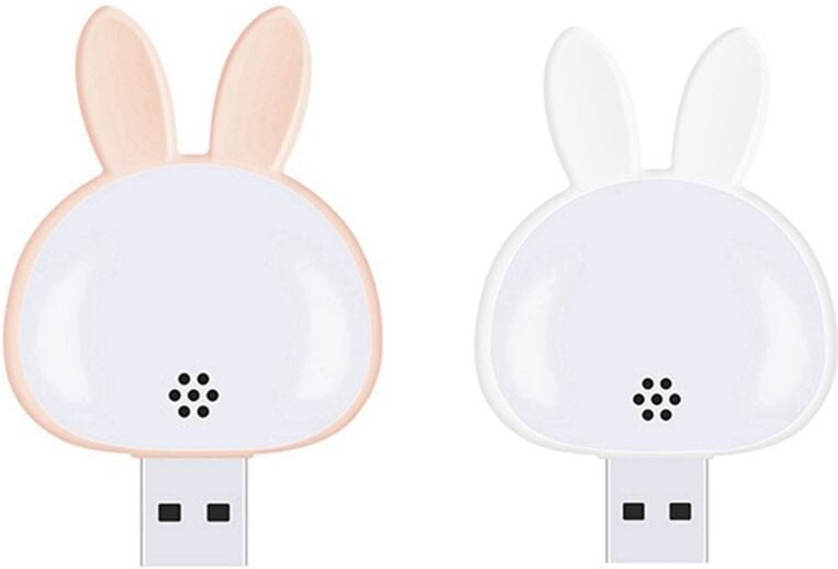 Tlily - 2-teilige USB-Leselampe, Mini-Hasen-Nachtlicht, Smart Voice 3-Farben-Schreibtischlampe für Schlafzimmer, Kinderz...