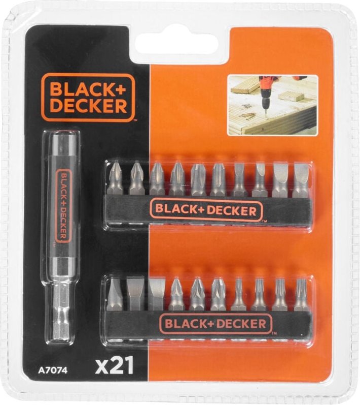 20-teiliges Schraubendreher-Set mit Magnetadapter - Black+Decker A7074-XJ