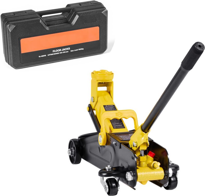 Mophorn Hydraulischer Rangierwagenheber mit niedrigem Profil & 360° Rollen, 1,5 t Kapazität, Einzelkolben-Schnellhubpump...