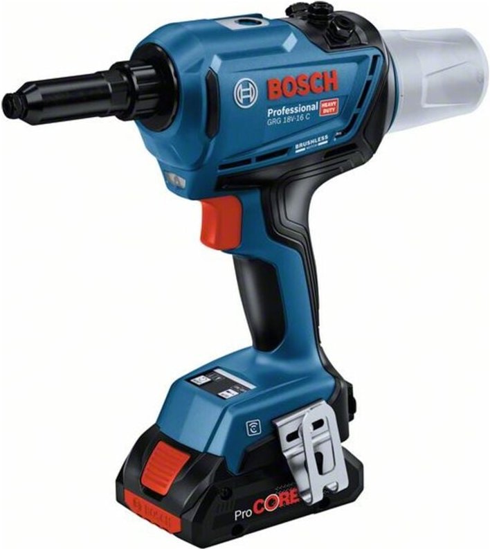 Bosch Akku-Nietpistole grg 18V-16 c: 2 Akkus, Schnellladegerät, Zubehör, in l-boxx - Bosch Professional