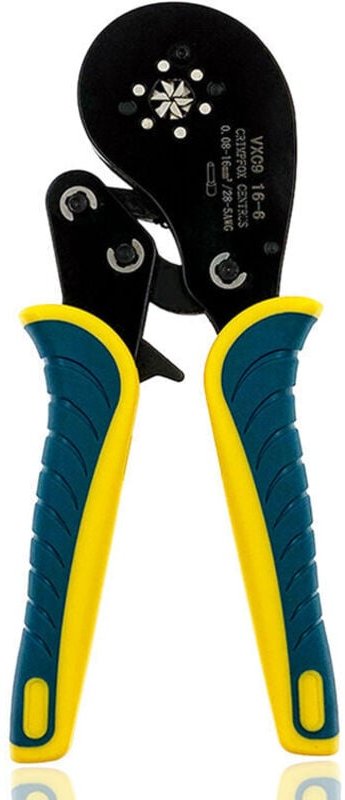 Tigrezy - Crimpzange für Kabelschuhe, Crimpkapazität 0,08 – 16 mm² – Gelb, Grün