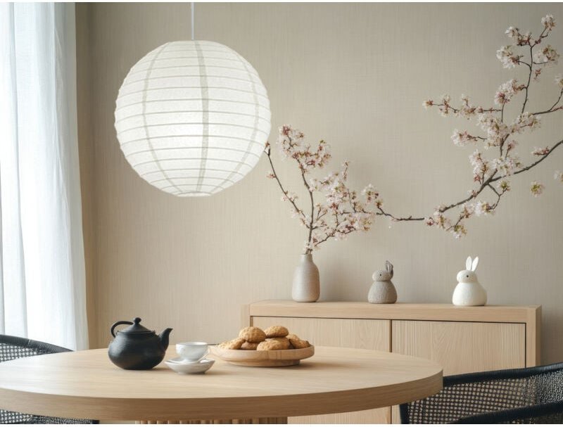 Thumbnail - Trio Leuchten - Pendelleuchte Japan-Kugel Papier Lampion weiß mit dimmbarer led, ø 40cm