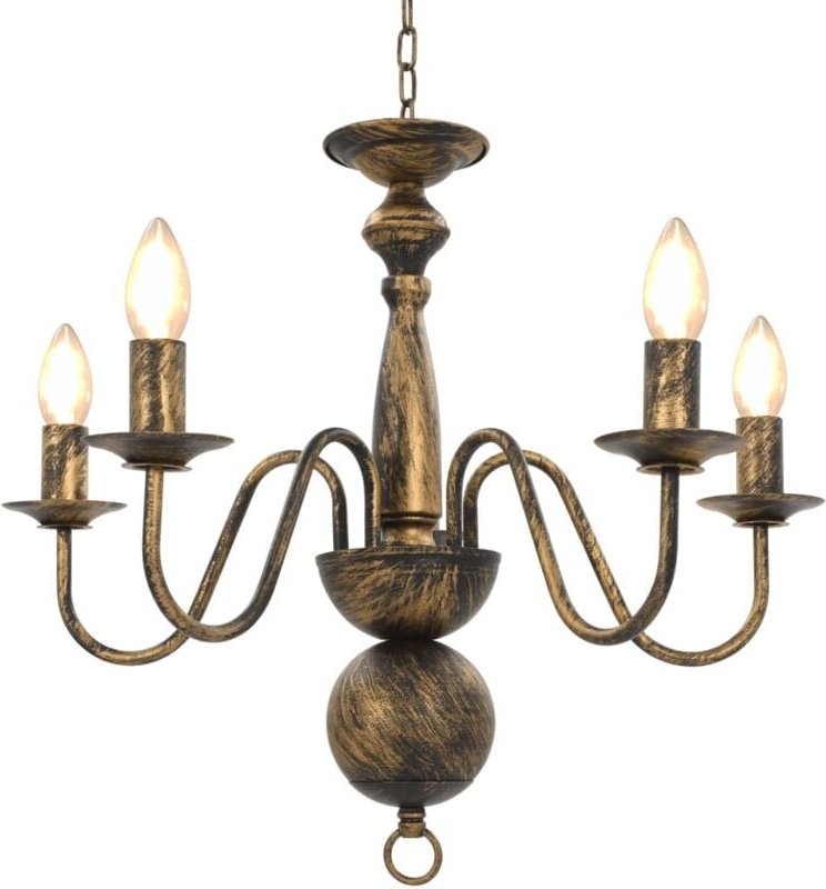 Kronleuchter Antik Schwarz 5×E14-Glühbirnen Vidaxl