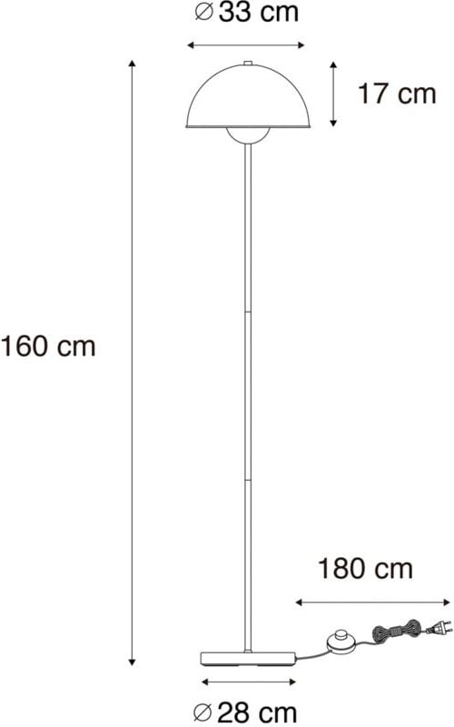 Smart Stehleuchte Schwarz mit Gold inkl. Wifi A60 - Magnax