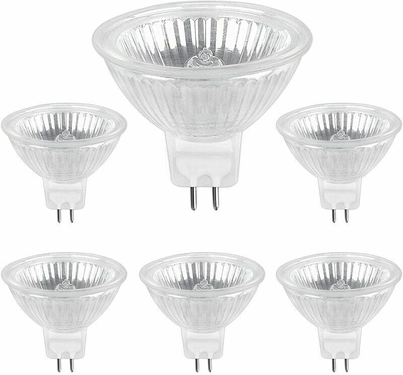 Halogenlampe GU5.3 50 W 12 V, 800 lm Warmweiß 2700 K dimmbar, MR16-Halogen-Spot-Glühbirne, 6er-Pack