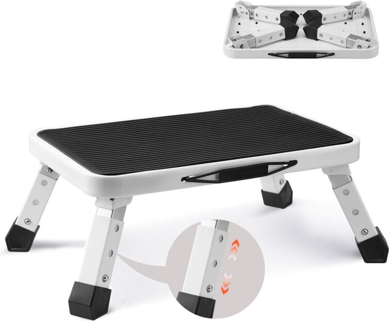 Haushaltsleiter 450x310x166mm Trittleiter faltbar aus Stahl Stehleiter 1 Stufe Stufenleiter 150kg Tragfähigkeit Klapptri...