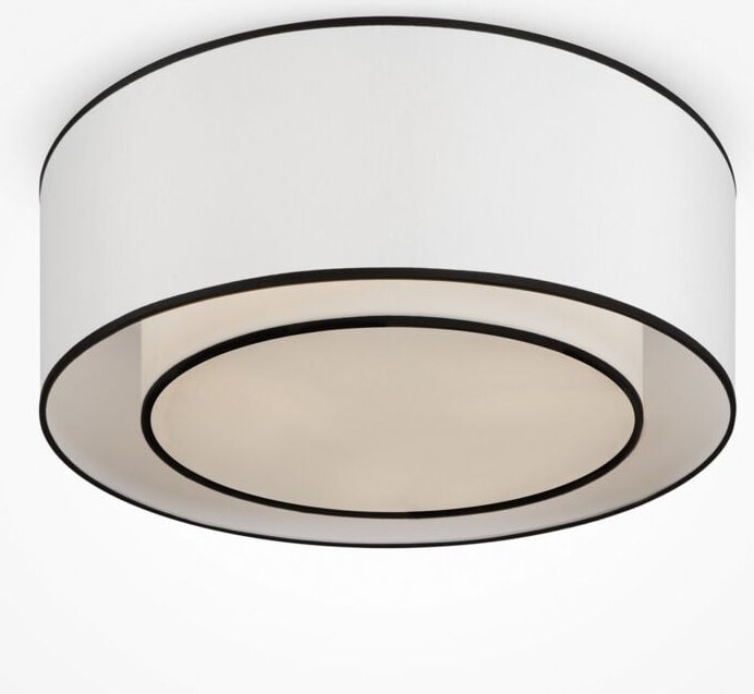 Maytoni Bergamo Moderne 3-flammige zylindrische Deckenleuchte Weiß, Schirm Weiß und Schwarz, E27