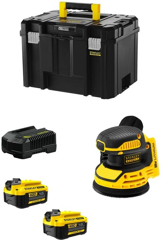 Stanley - Exzenterschleifer FatMax SFMCW220M2T (2 x 4,0 Ah + Ladegerät + tstak vi)