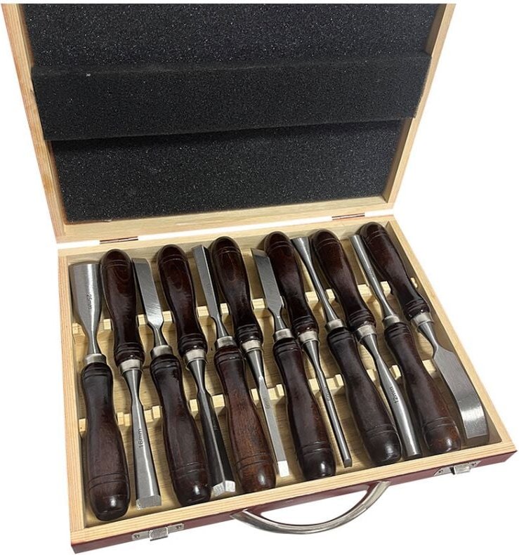 Holzschnitzmesser Hersteller von Holzschnitzwerkzeugen Schnitzmeißel 12-teiliges Set Schnitzmeißel Holzbearbeitungsmeiße...