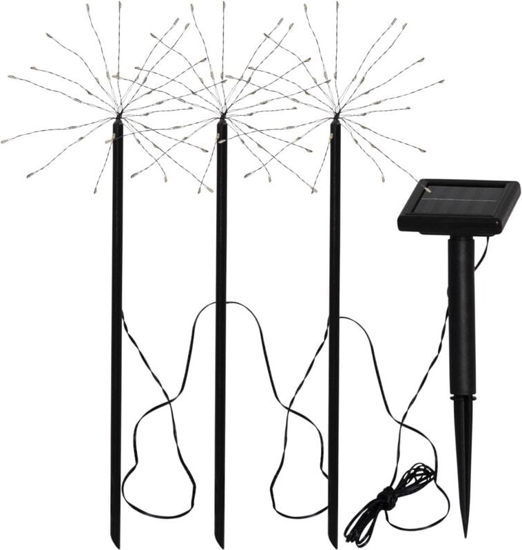 LED-Solarstäbe'Firework', 3 Stäbe, schwarz