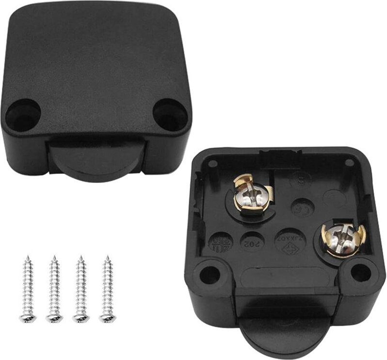 Ersandy - Stück Schranktürschalter, automatischer Schalter, 1 a, 250 v, Schranklampenschalter (schwarz)