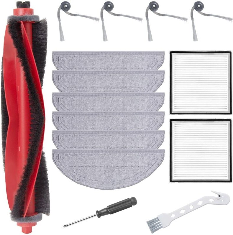 Zubehörset für Roborock Q10 S5 / Q10 S5+ Staubsauger – 1 Rollbürste, 4 Seitenbürsten, 2 Filter, 6 Tücher, 1 Reinigungsbü...