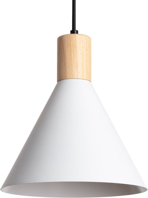 Pendelleuchte aus Metall und Holz Arbat Weiß