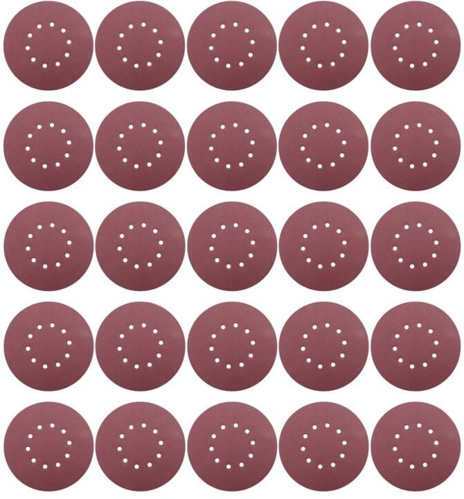 225 Mm Schleifen Scheiben, 25 StüCke P120 KöRnung 10 Loch Runde Papier Pads, für Trocken Bauschleifer Langhals Schleifer...