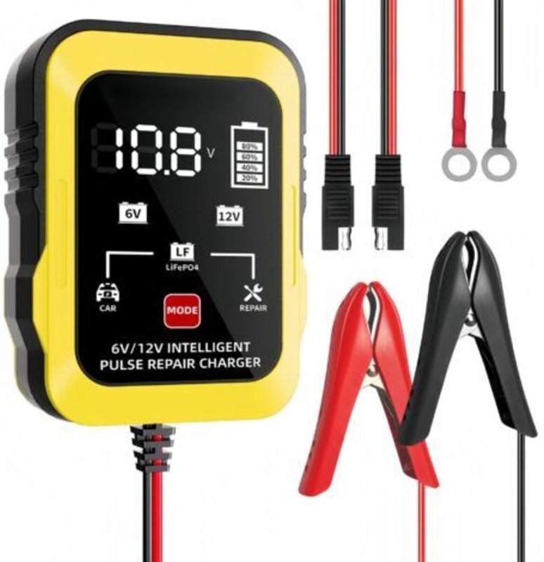 6V 12V Gelbes ultradünnes 6V/12V A/SE-Adapterkabel für Motorrad-, Rasenmäher- und Autobatterieladegeräte, kompatibel mit...