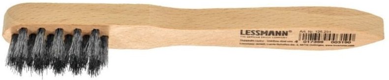 Lessmann ® - Zündkerzenbürste Länge 150 mm 0,15 mm VA-Stahldraht gewellt 3-reihig