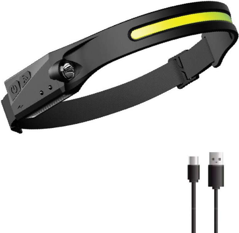 USB-wiederaufladbare Stirnlampe, ultrastarke LED-Stirnlampe mit 3 Beleuchtungsmodi, Bewegungssensor, wasserdicht, leicht...