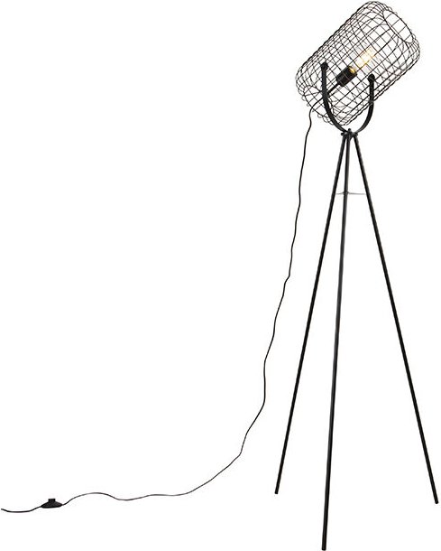 Industrielle Stehlampe Stativ Stahl schwarz - Bliss Vefa