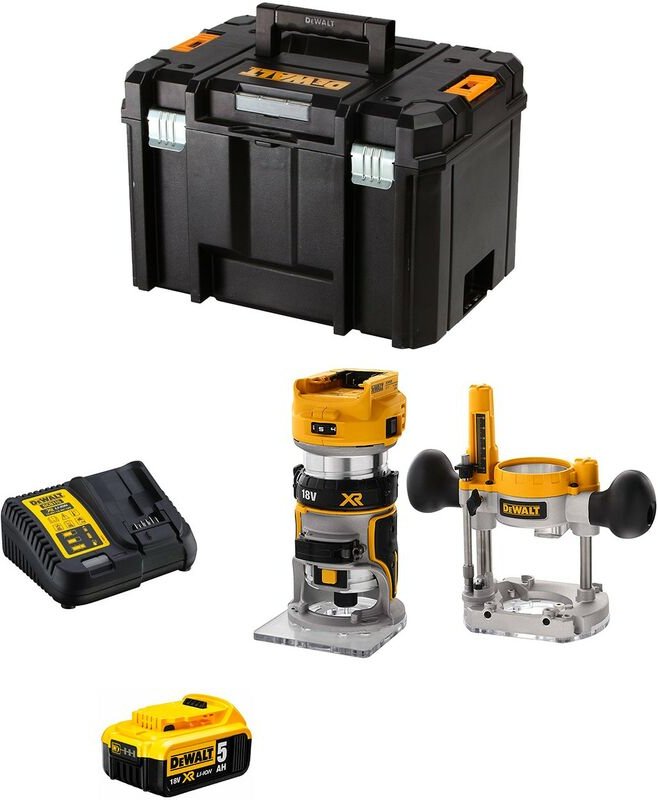Kombifräse DeWALT DCW604P1T (1 x 5,0 Ah + DCB115 + TSTAK VI)